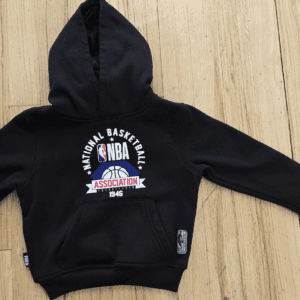 Black NBA hoodie with a hood and logo on the front.